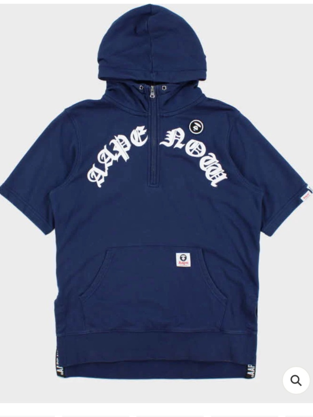 AAPE By A Bathing Ape Black Short Sleeve Half-Zip Hoodie